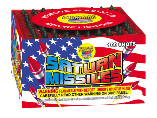 100 SHOT SATURN MISSILE BATTERY CRACKLING (plastic mold) (EACH)