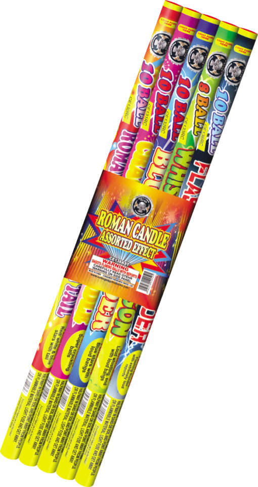 ROMAN CANDLES 5 ASSORTED EFFECTS (EACH)